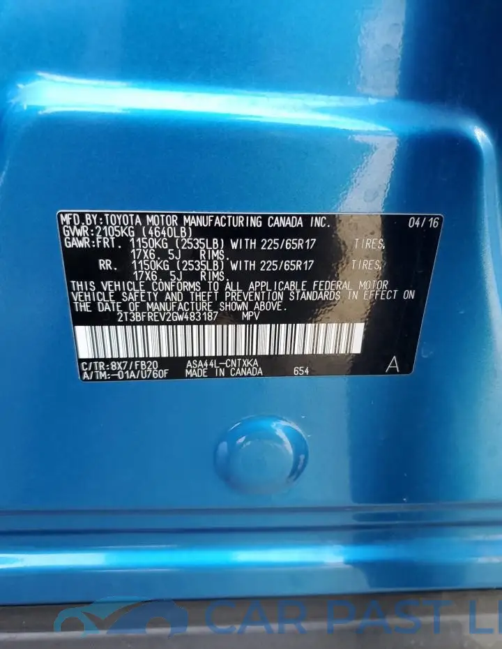 2T3BFREV2GW483187# 13