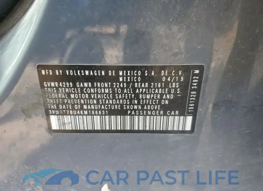 3VW5T7BU4KM186631# 12