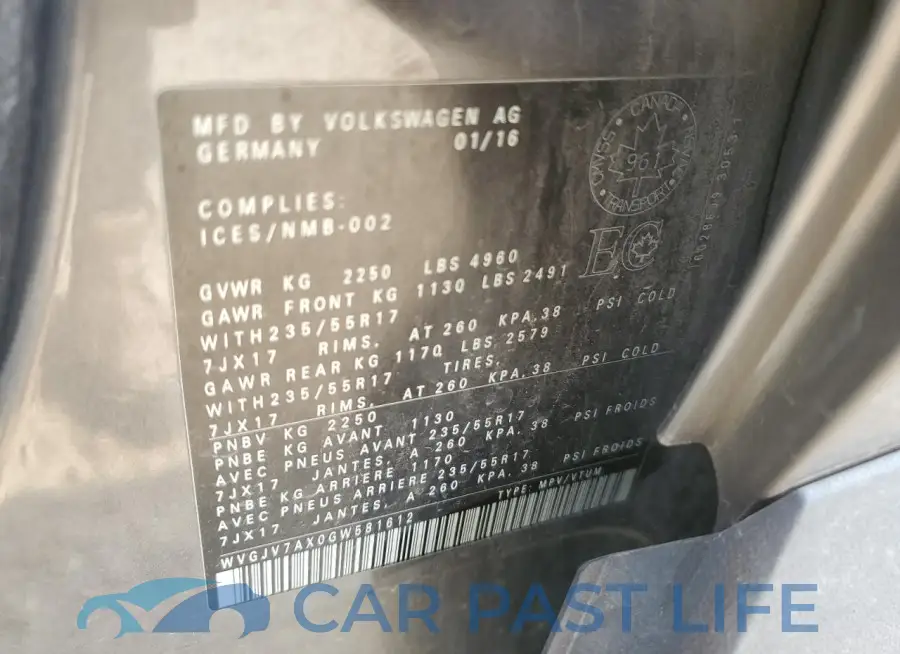 WVGJV7AX0GW581612# 13