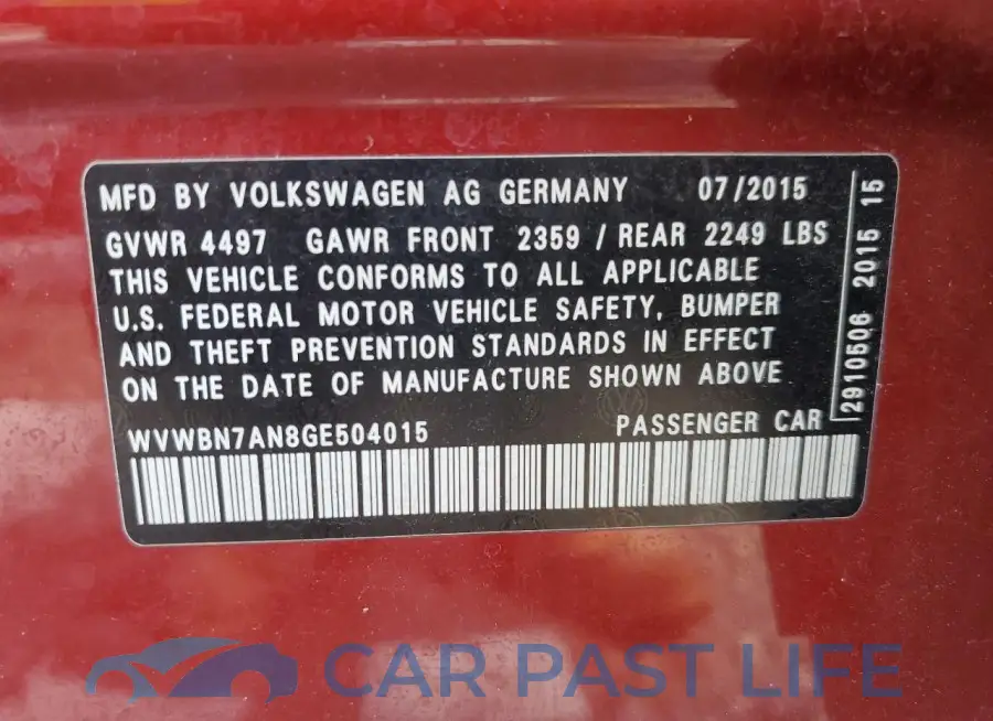 WVWBN7AN8GE504015# 12