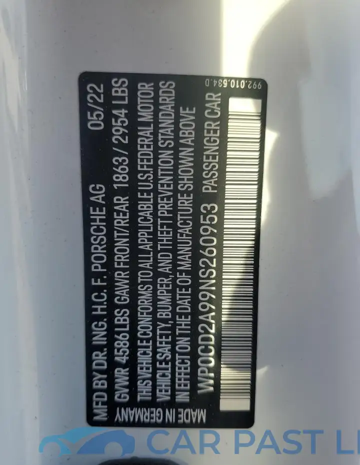 WP0CD2A99NS260953# 13