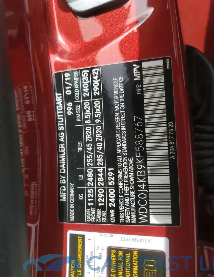 WDC0J4KB9KF588767# 14
