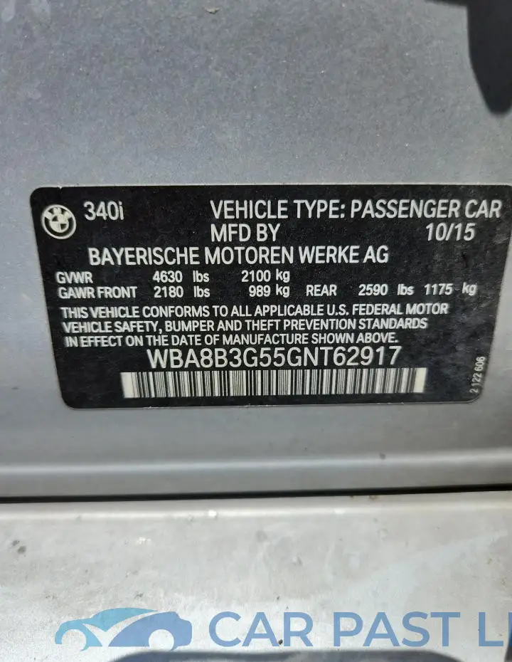 WBA8B3G55GNT62917# 12