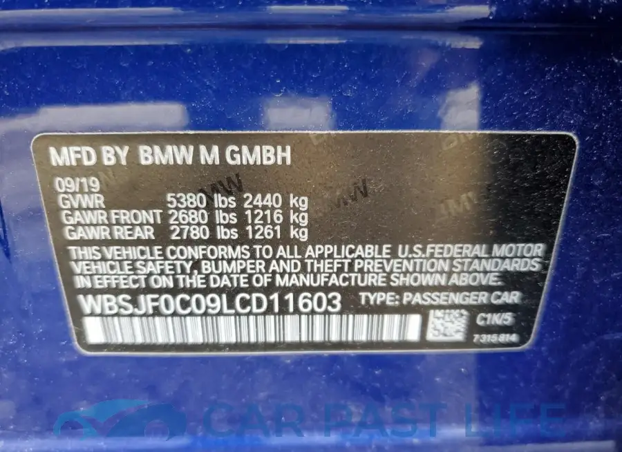 WBSJF0C09LCD11603# 13