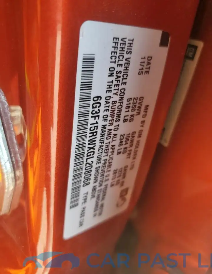 6G3F15RWXGL208068# 12