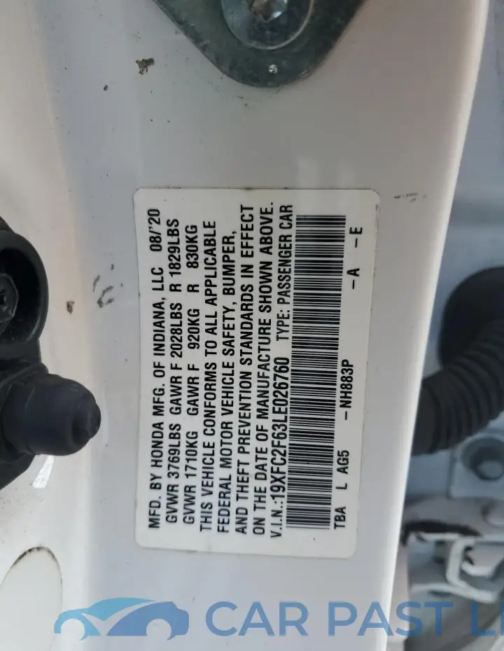 19XFC2F63LE026760# 12