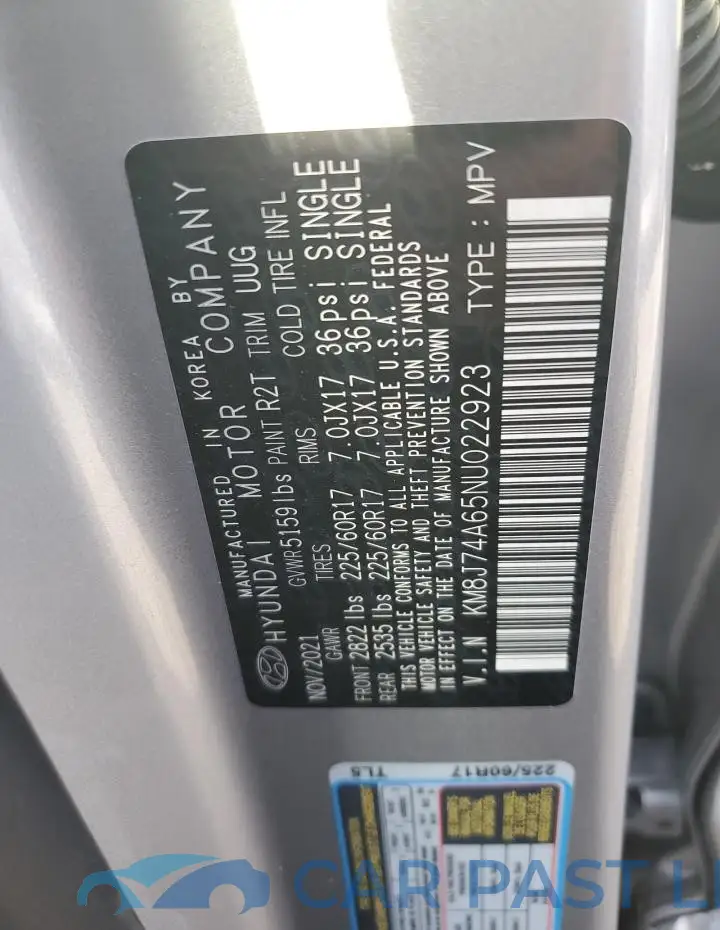 KM8J74A65NU022923# 13