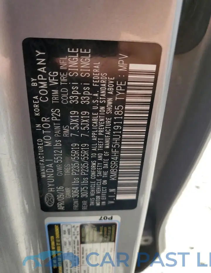 KM8SR4HF5HU191185# 13