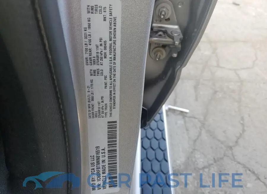 1C6SRFBT9MN816519# 12
