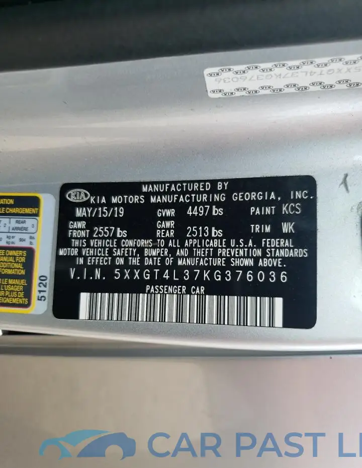 5XXGT4L37KG376036# 13