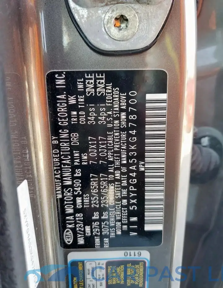 5XYPG4A53KG478700# 12