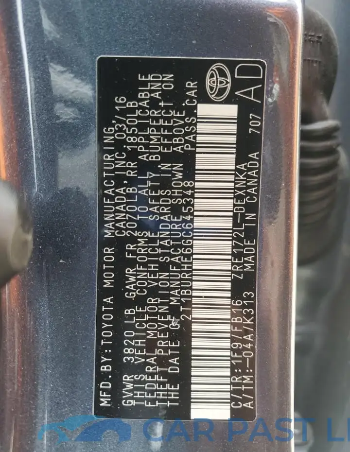2T1BURHE6GC645348# 13