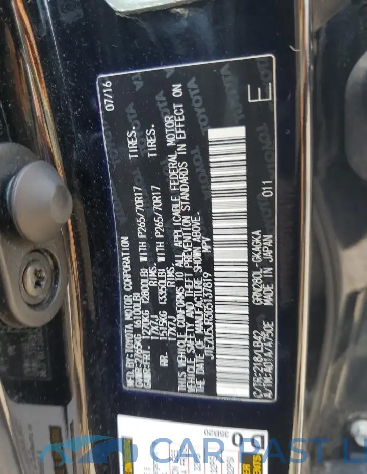 JTEZU5JR3G5137819# 13