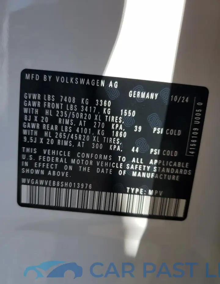 WVGAWVEB8SH013976# 14
