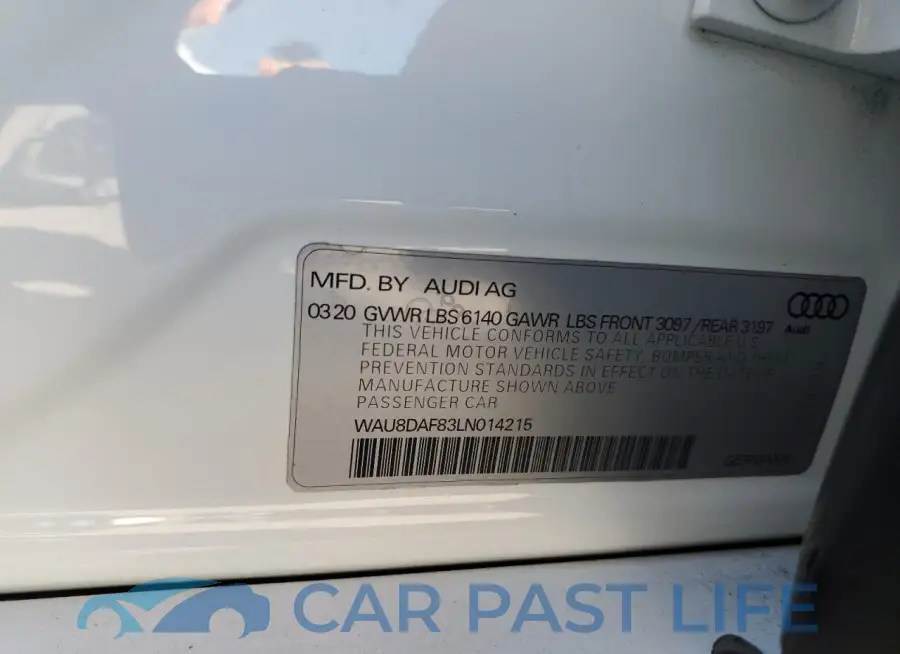 WAU8DAF83LN014215# 13