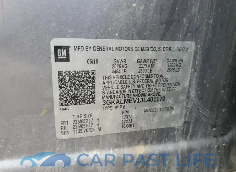 3GKALMEV1JL401170# 13