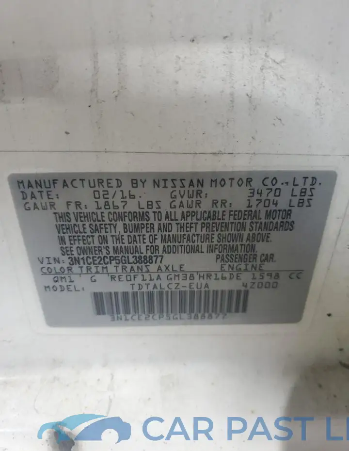 3N1CE2CP5GL388877# 12
