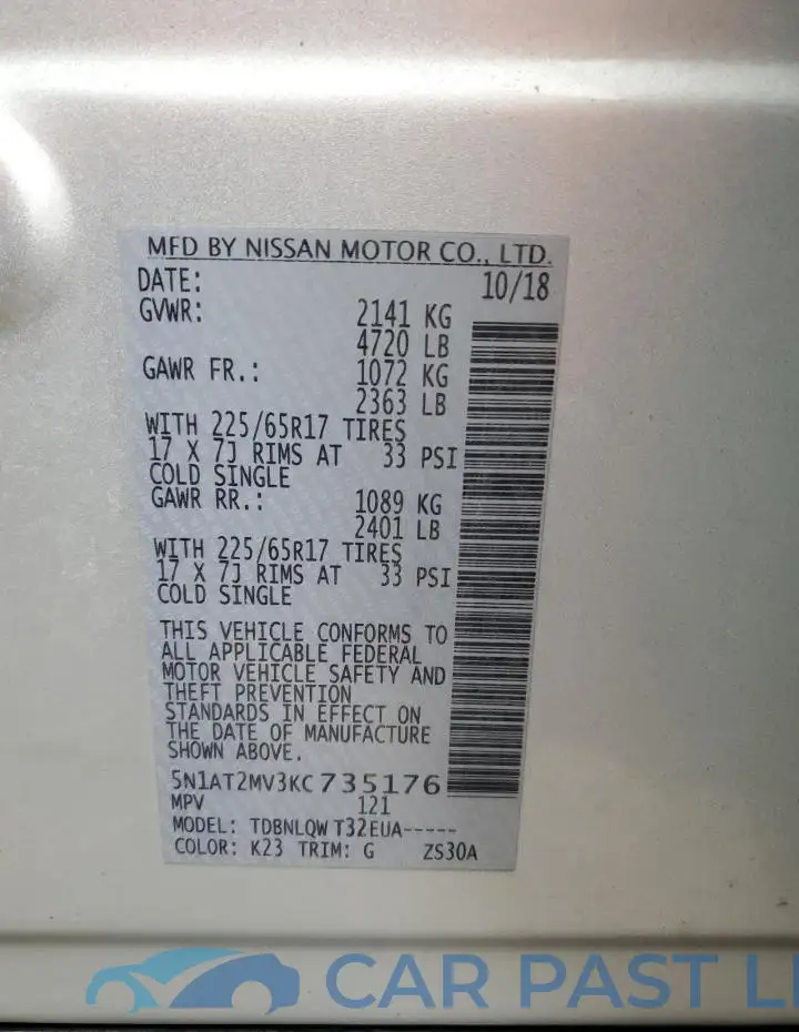 5N1AT2MV3KC735176# 13