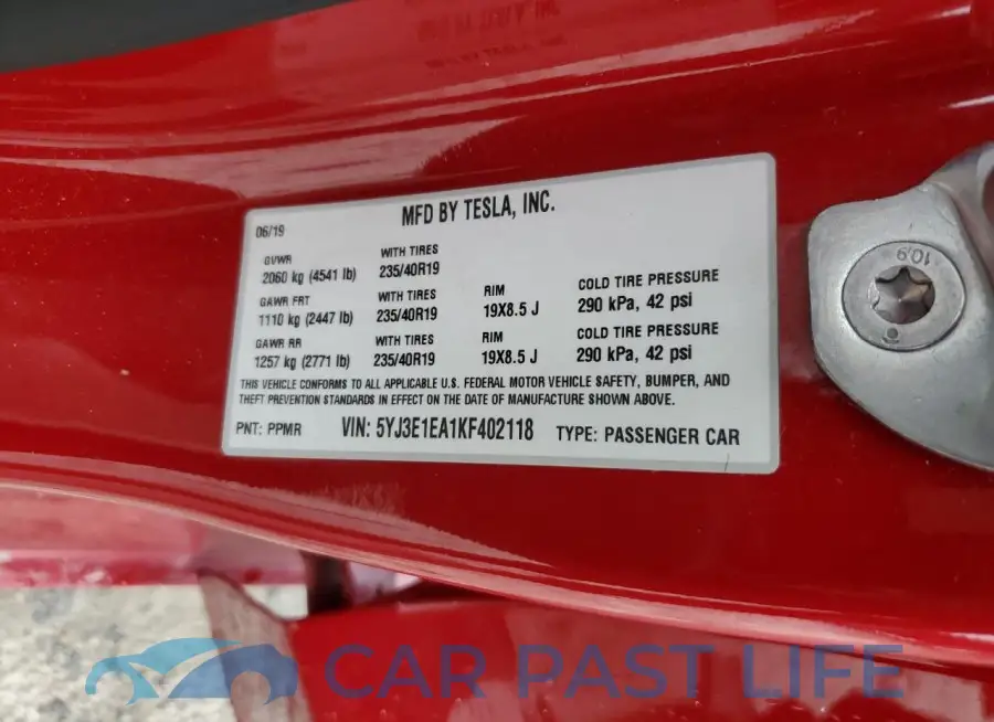 5YJ3E1EA1KF402118# 12