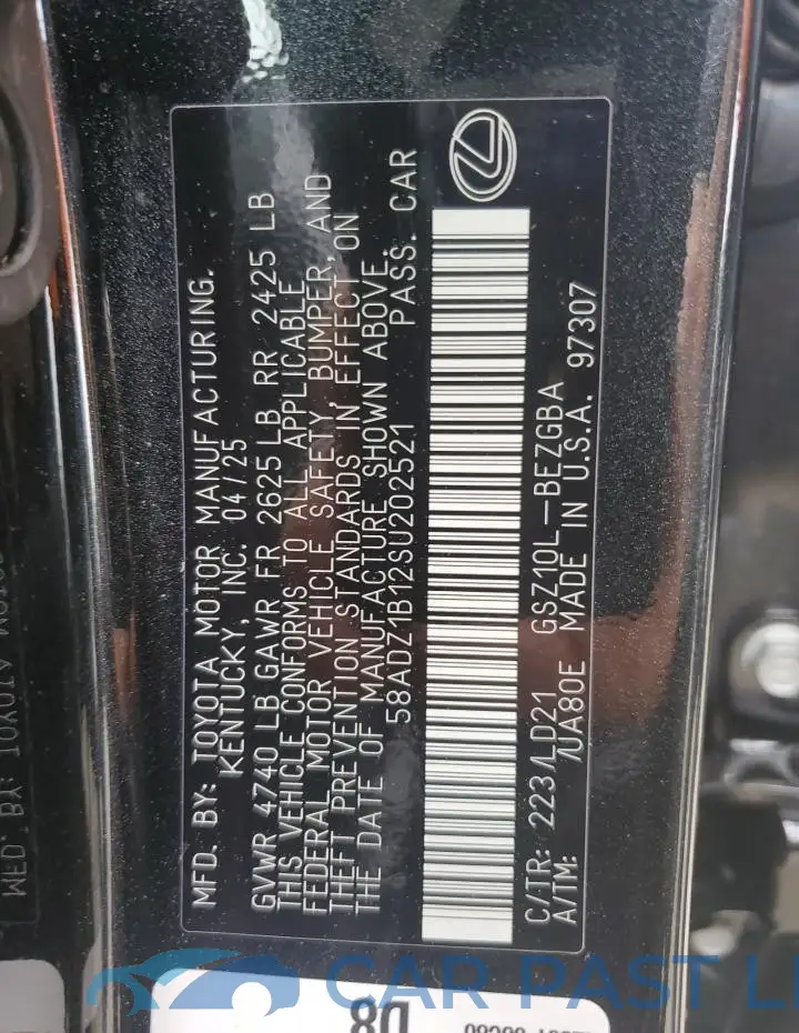 58ADZ1B12SU202521# 12