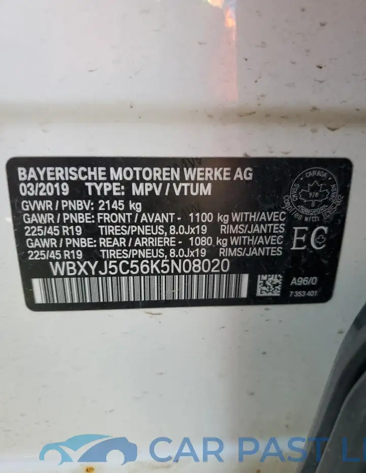 WBXYJ5C56K5N08020# 13