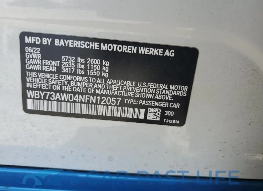 WBY73AW04NFN12057# 12