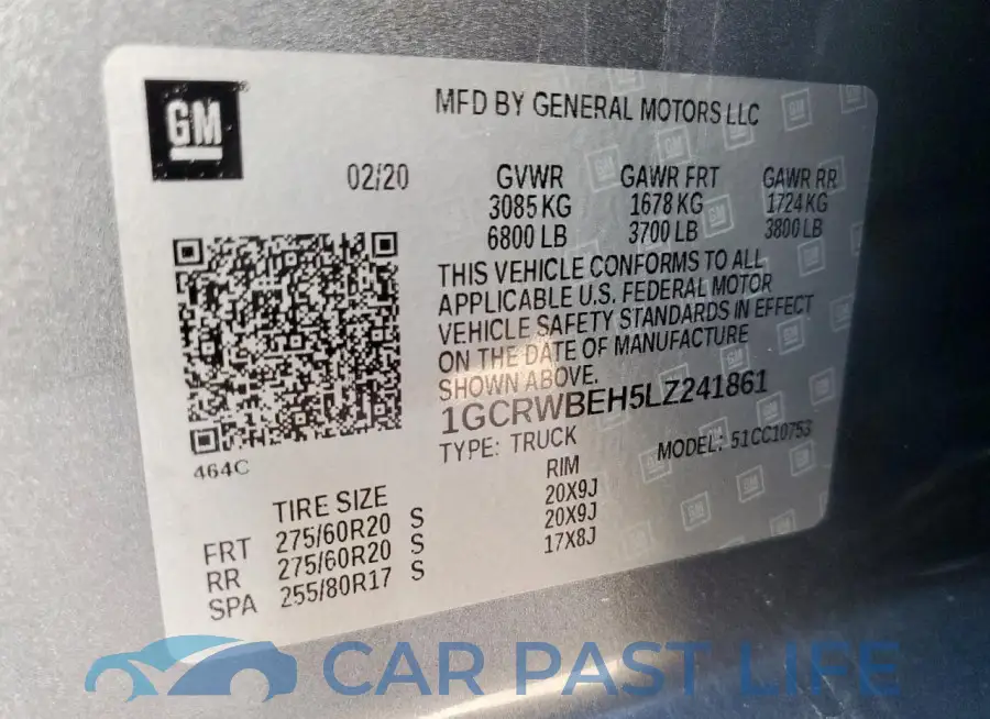 1GCRWBEH5LZ241861# 13