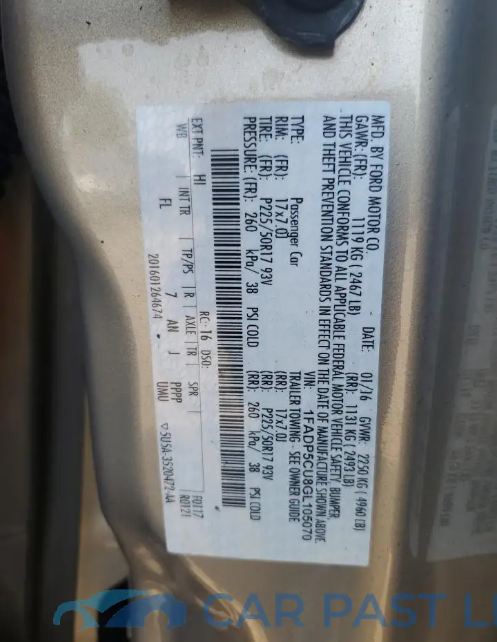 1FADP5CU8GL105070# 12