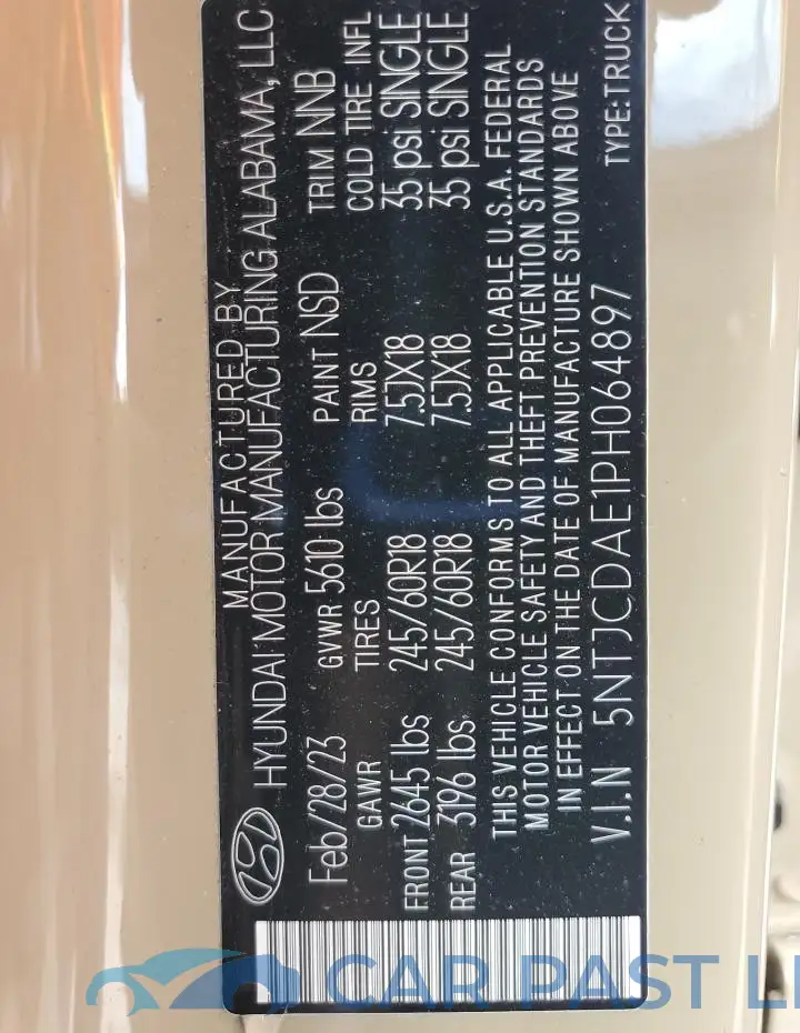 5NTJCDAE1PH064897# 12