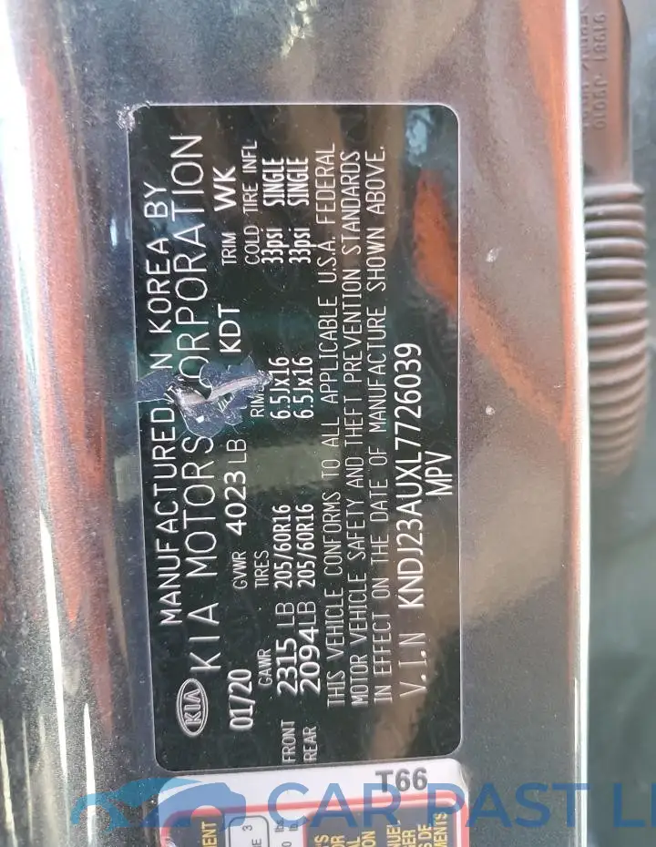 KNDJ23AUXL7726039# 14