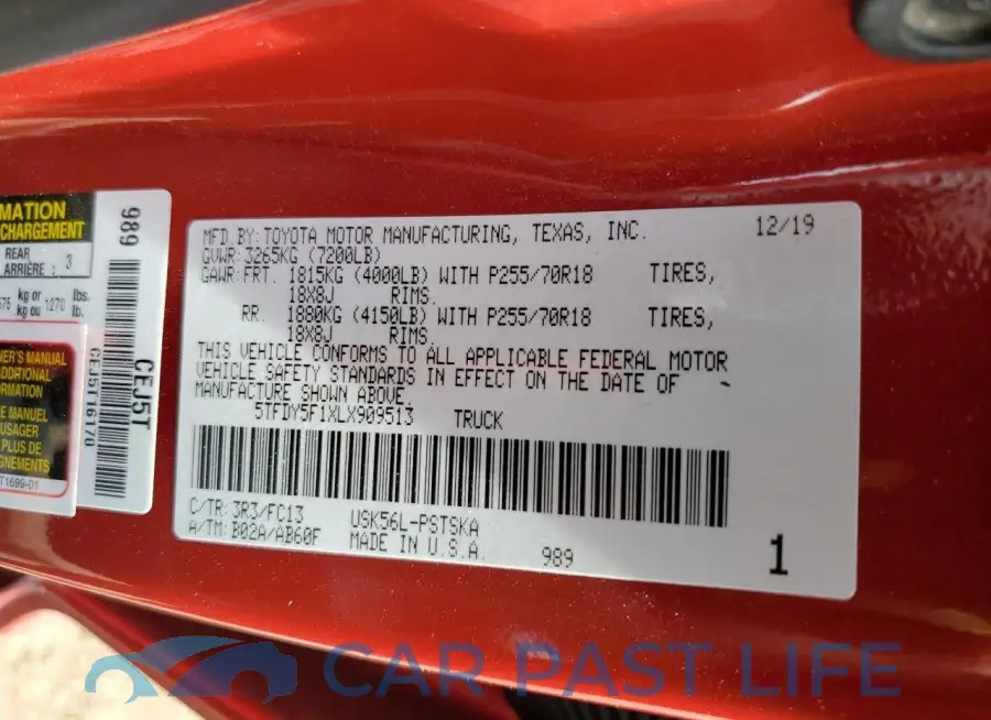 5TFDY5F1XLX909513# 12