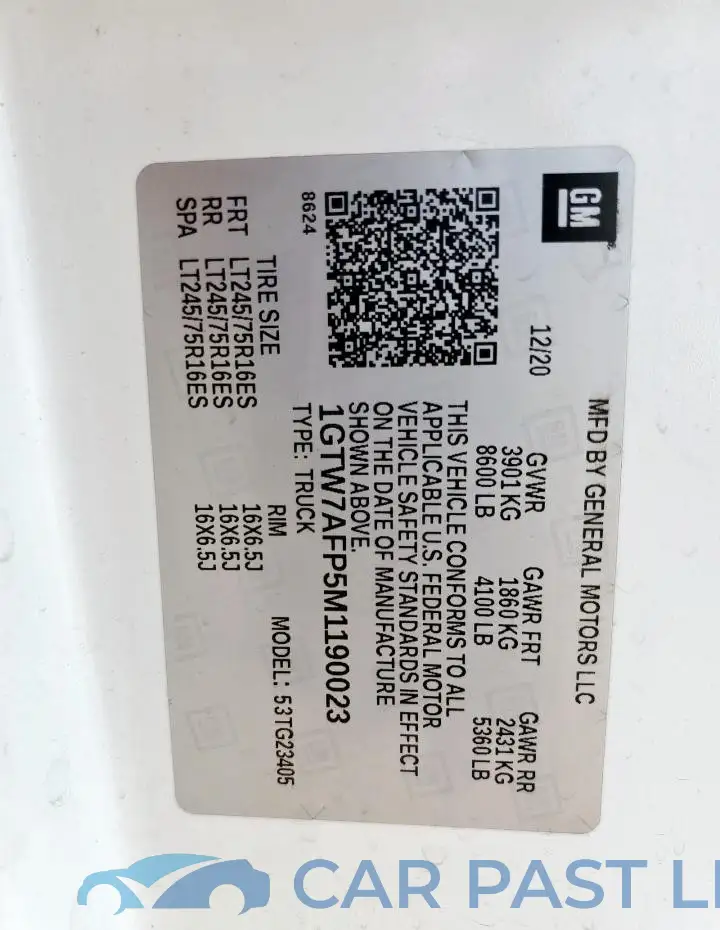 1GTW7AFP5M1190023# 13