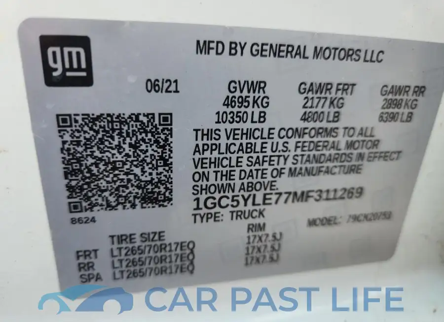 1GC5YLE77MF311269# 12