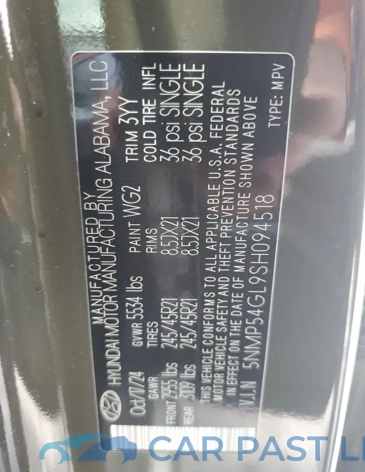 5NMP54GL9SH094518# 13