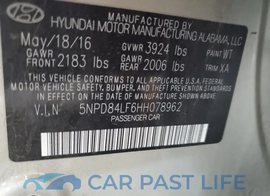 5NPD84LF6HH078962# 12