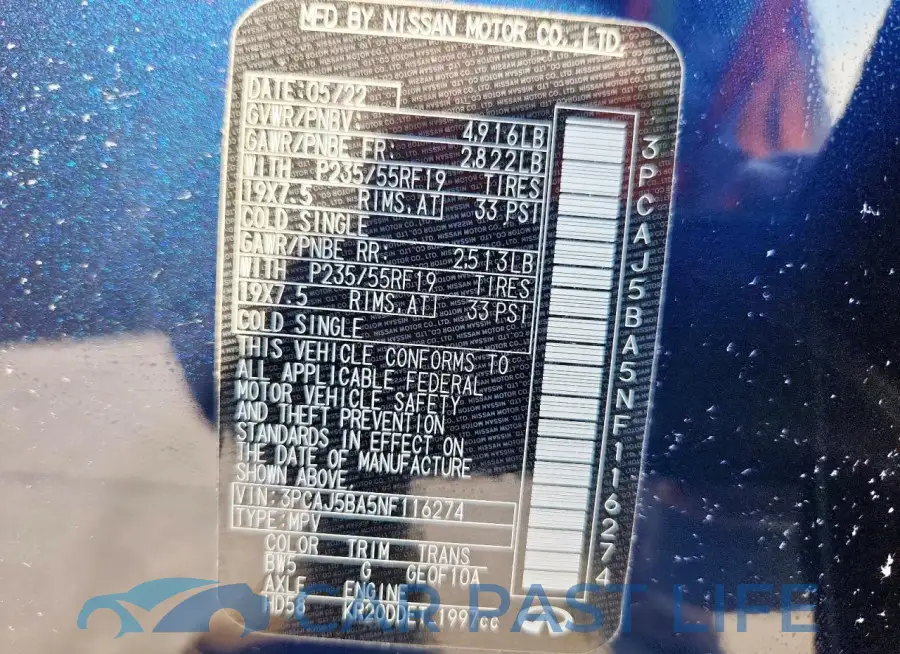 3PCAJ5BA5NF116274# 14