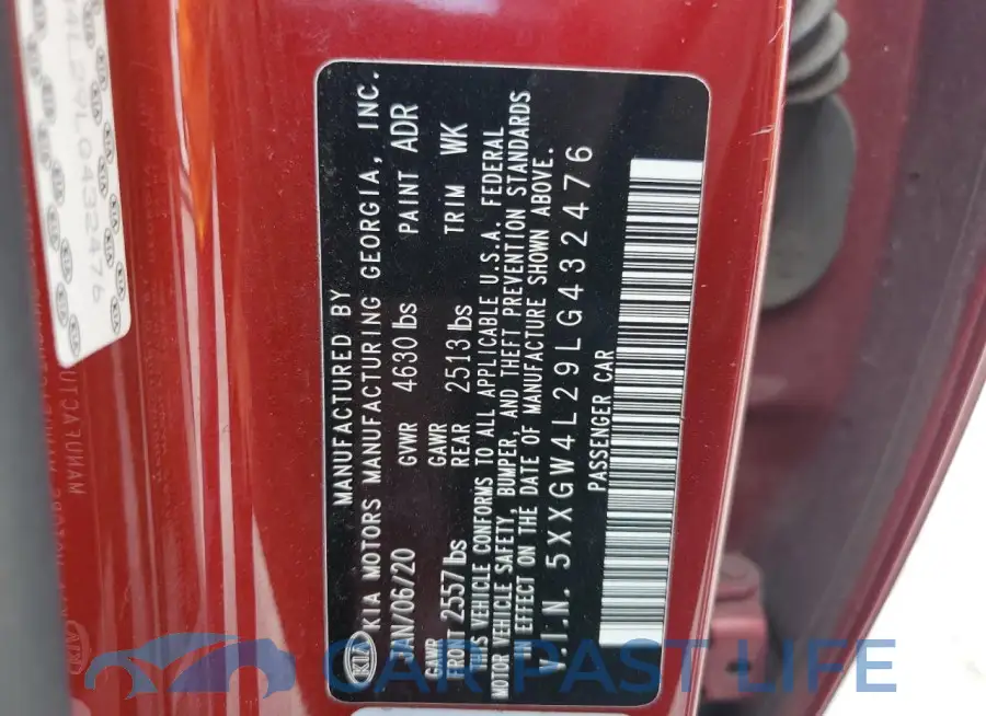 5XXGW4L29LG432476# 12