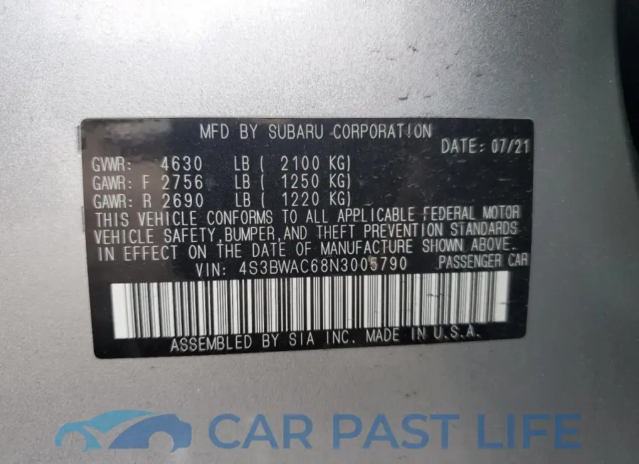 4S3BWAC68N3005790# 13