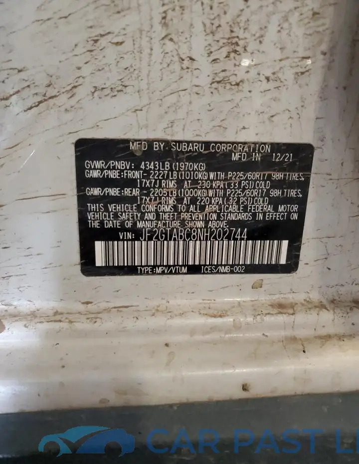 JF2GTABC8NH202744# 13