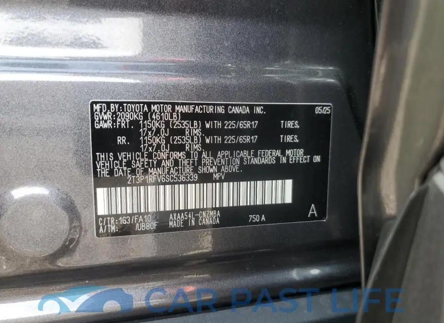 2T3P1RFV6SC536339# 12