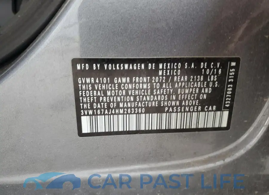 3VW167AJ4HM263360# 12