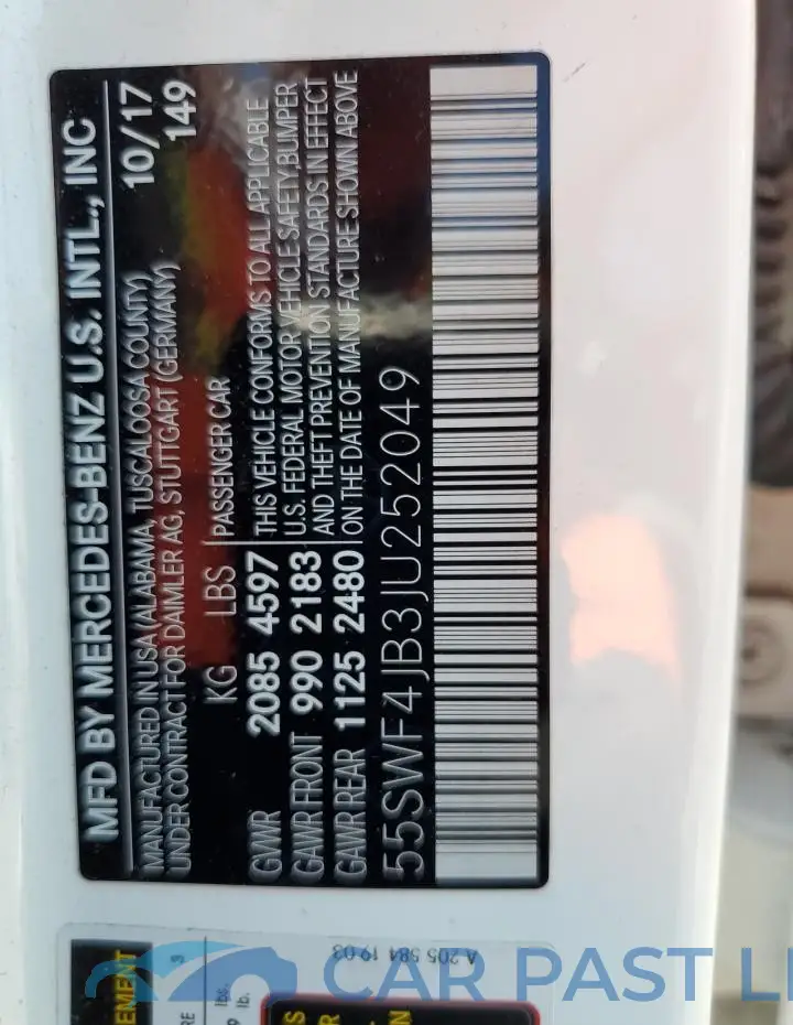 55SWF4JB3JU252049# 12