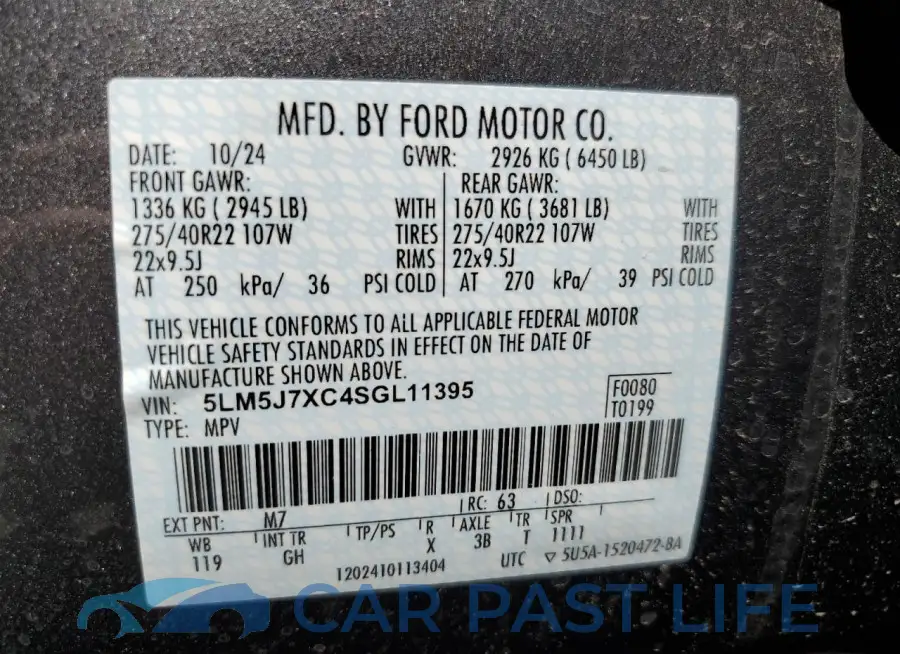 5LM5J7XC4SGL11395# 13