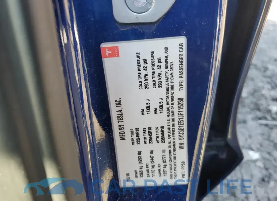 5YJ3E1EB1JF115238# 12