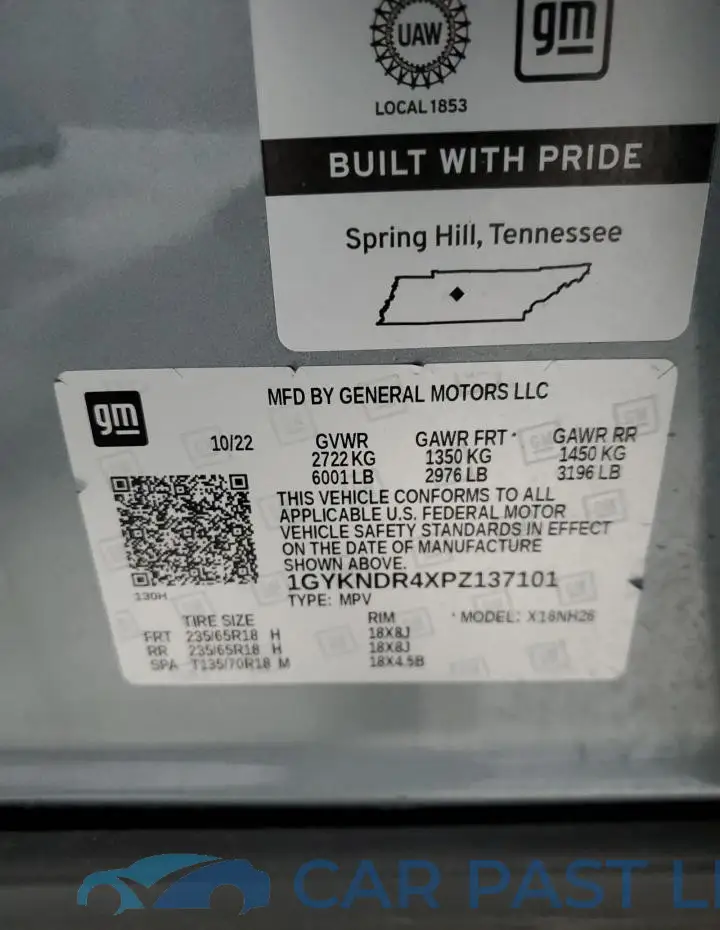 1GYKNDR4XPZ137101# 13