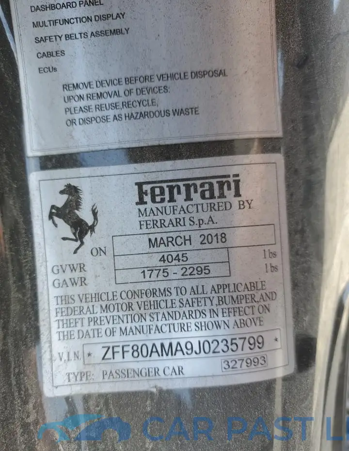 ZFF80AMA9J0235799# 12