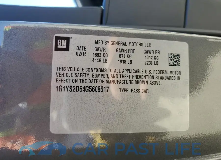 1G1YS2D64G5608617# 13