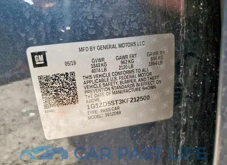 1G1ZD5ST3KF212500# 12