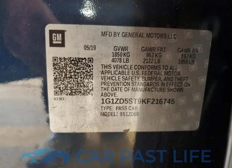 1G1ZD5ST9KF216745# 12