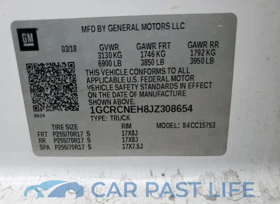 1GCRCNEH8JZ308654# 12